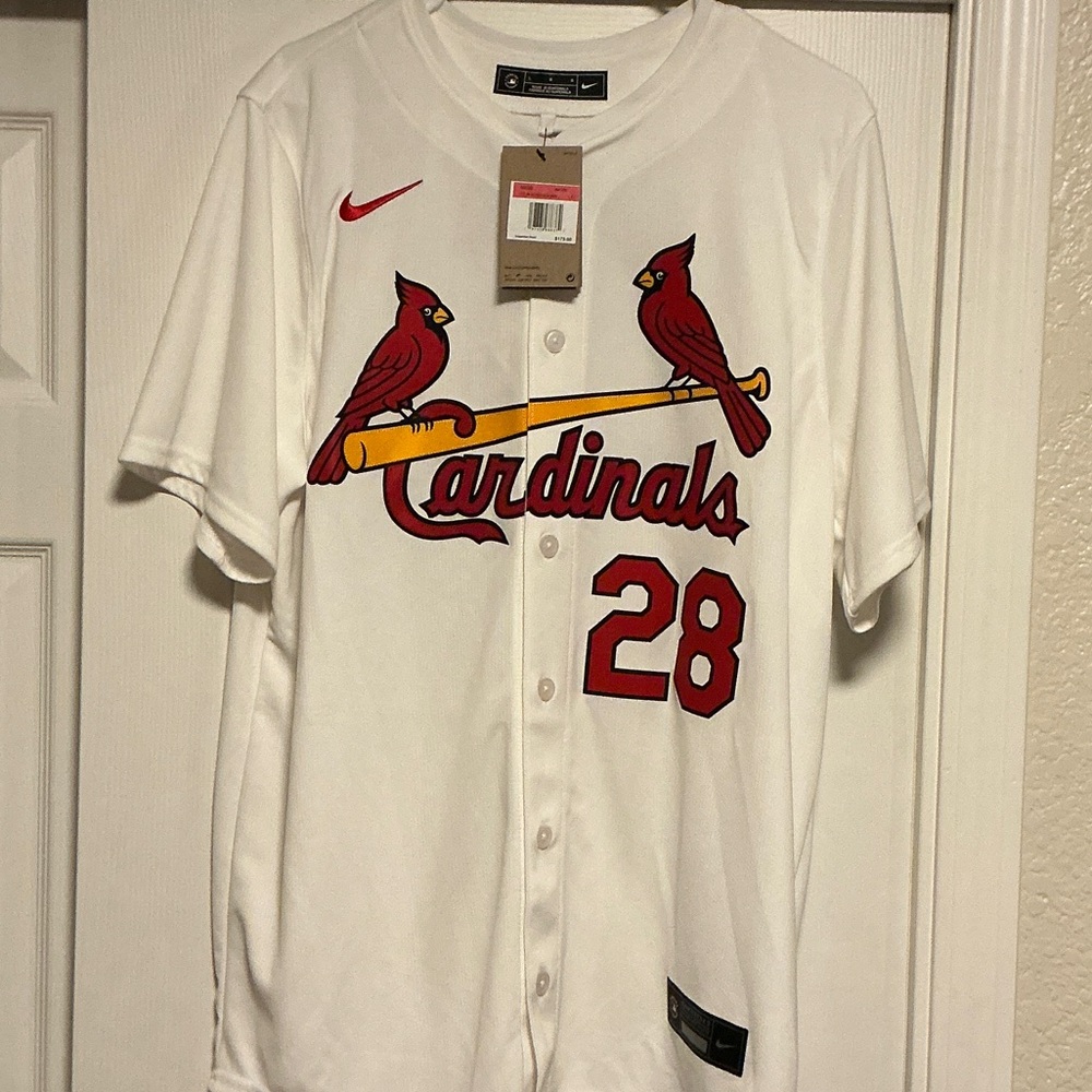Nike White Cardinals Jersey with Red Accents